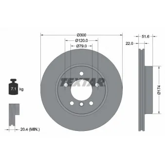 Jeu de 2 disques de frein avant TEXTAR 92097205