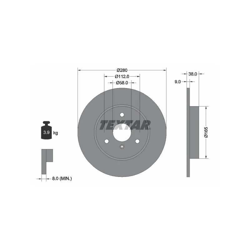 Jeu de 2 disques de frein avant TEXTAR 92097603