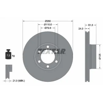Jeu de 2 disques de frein avant TEXTAR 92097703