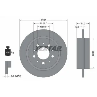 Jeu de 2 disques de frein arrière TEXTAR
