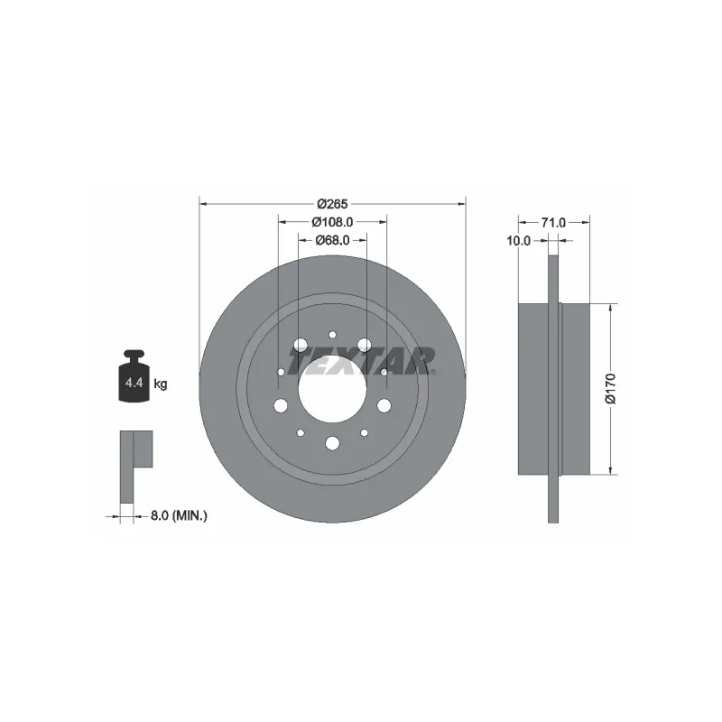 Jeu de 2 disques de frein arrière TEXTAR 92097800