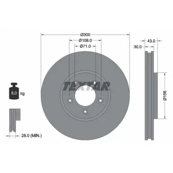 Jeu de 2 disques de frein avant TEXTAR 92099003