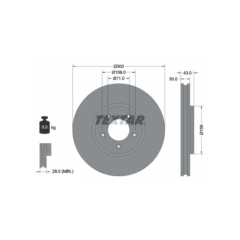 Jeu de 2 disques de frein avant TEXTAR 92099003