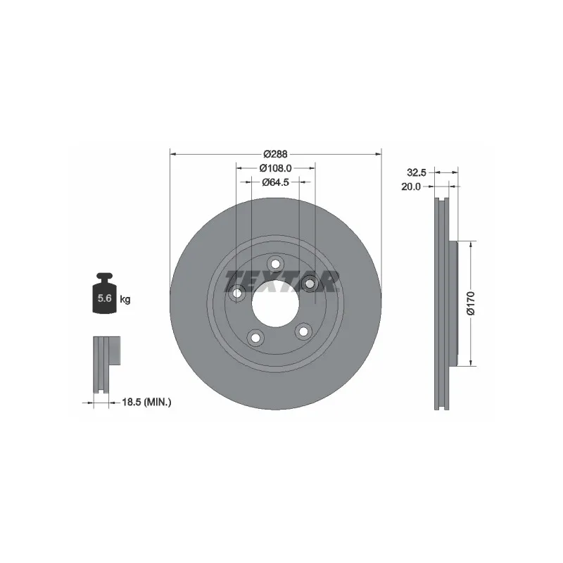 Jeu de 2 disques de frein arrière TEXTAR 92099100