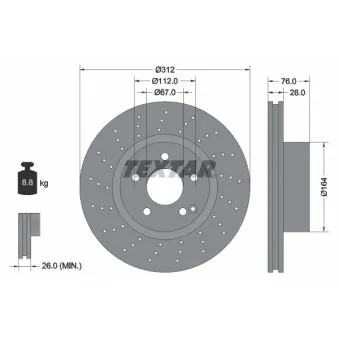 Jeu de 2 disques de frein avant TEXTAR 92099305