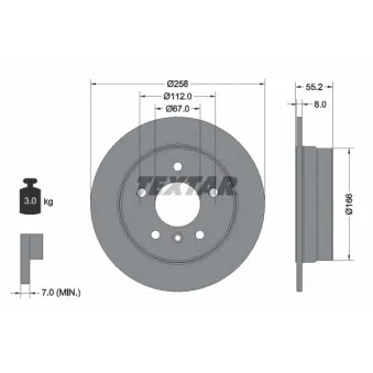 Jeu de 2 disques de frein arrière TEXTAR 92099703