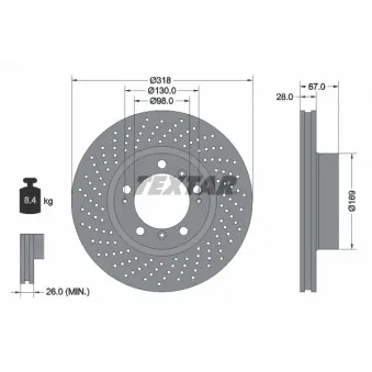 Disque de frein avant droit TEXTAR 92100007