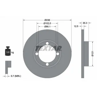 Jeu de 2 disques de frein avant TEXTAR 92100303