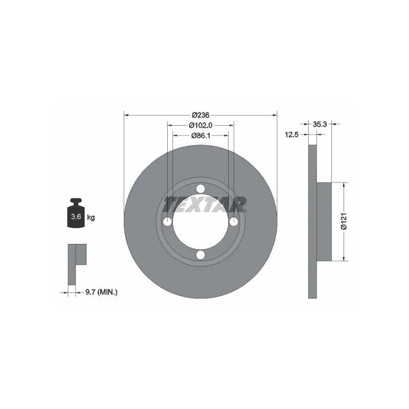 Jeu de 2 disques de frein avant TEXTAR 92100303