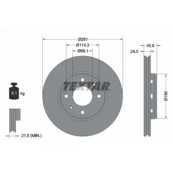 Jeu de 2 disques de frein avant TEXTAR 92100403