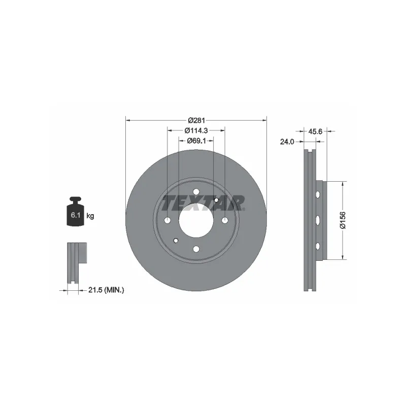 Jeu de 2 disques de frein avant TEXTAR 92100403