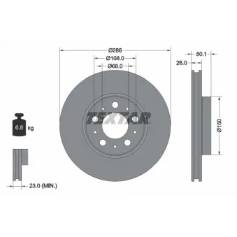 Jeu de 2 disques de frein avant TEXTAR 92100503