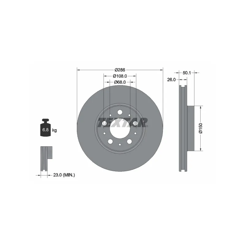 Jeu de 2 disques de frein avant TEXTAR 92100503