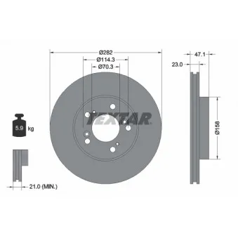 Jeu de 2 disques de frein avant TEXTAR 92101000