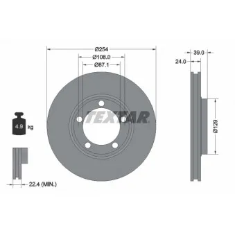 Jeu de 2 disques de frein avant TEXTAR 92102500