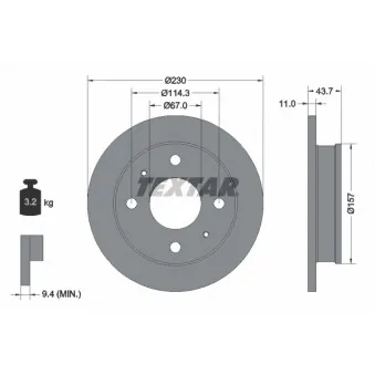 Jeu de 2 disques de frein avant TEXTAR 92102800
