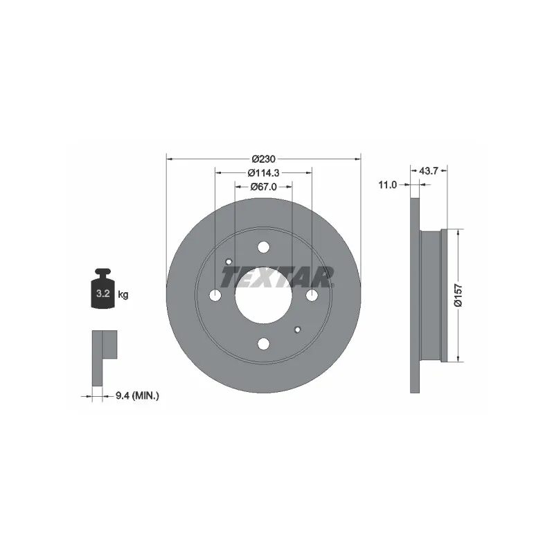 Jeu de 2 disques de frein avant TEXTAR 92102800