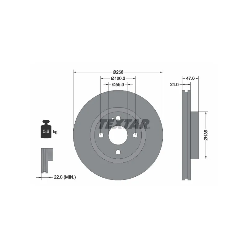 Jeu de 2 disques de frein avant TEXTAR 92103100