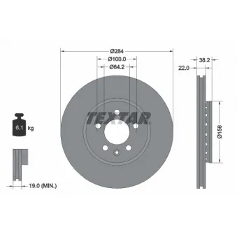 Jeu de 2 disques de frein avant TEXTAR