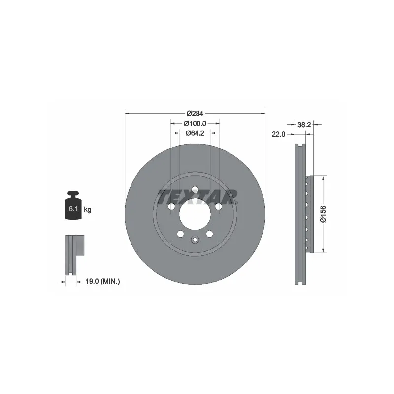 Jeu de 2 disques de frein avant TEXTAR 92103400