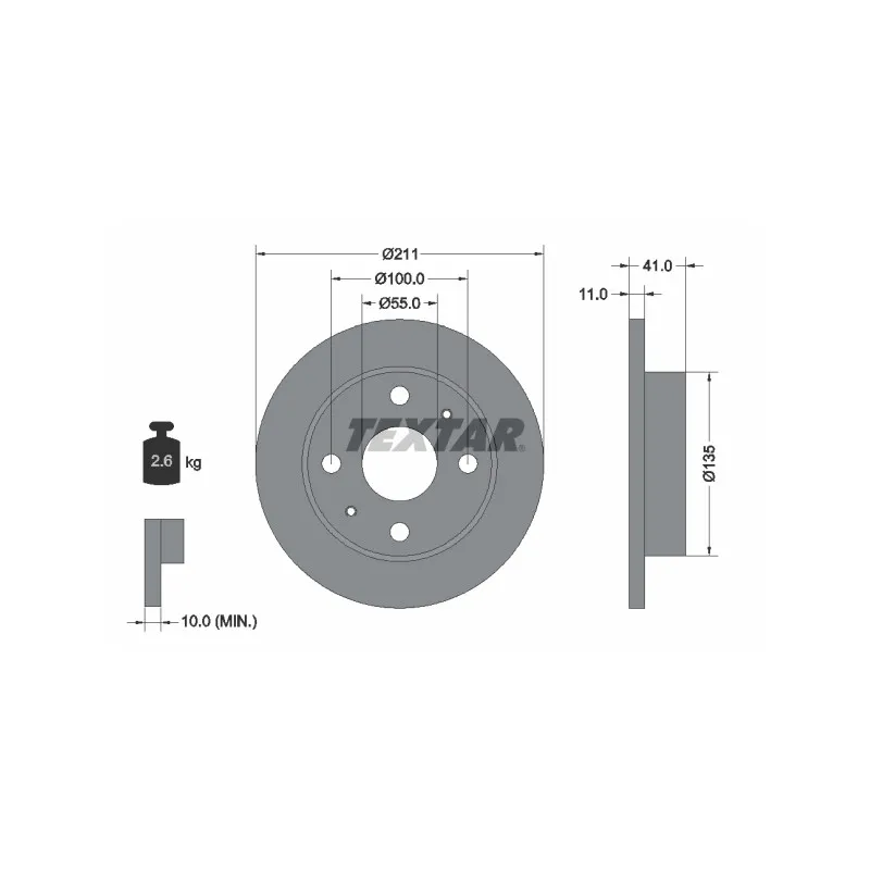 Jeu de 2 disques de frein avant TEXTAR 92103700