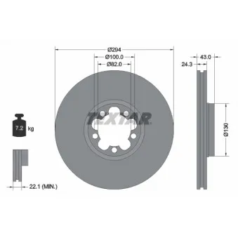 Jeu de 2 disques de frein avant TEXTAR 92103803