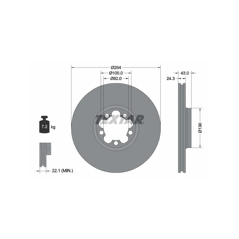 Jeu de 2 disques de frein avant TEXTAR 92103803