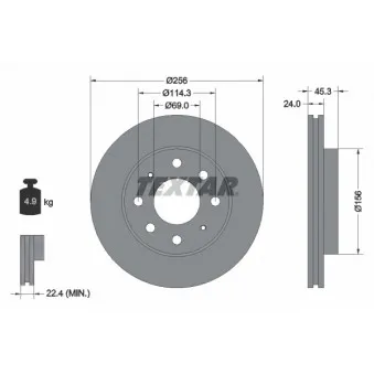 Jeu de 2 disques de frein avant TEXTAR 92103903