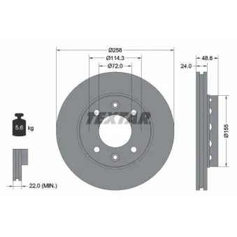 Jeu de 2 disques de frein avant TEXTAR 92104200