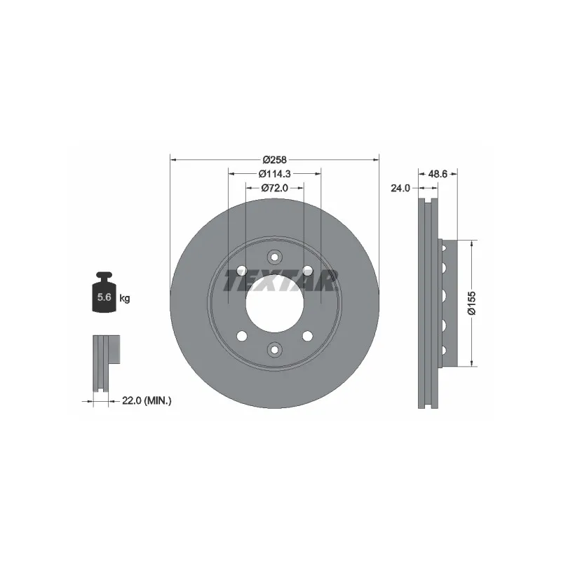 Jeu de 2 disques de frein avant TEXTAR 92104200
