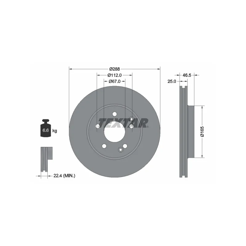 Jeu de 2 disques de frein avant TEXTAR 92105905