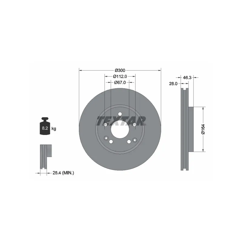 Jeu de 2 disques de frein avant TEXTAR 92106005