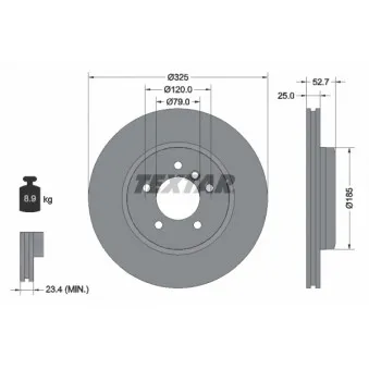 Jeu de 2 disques de frein avant TEXTAR 92106905