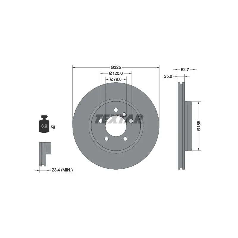 Jeu de 2 disques de frein avant TEXTAR 92106905