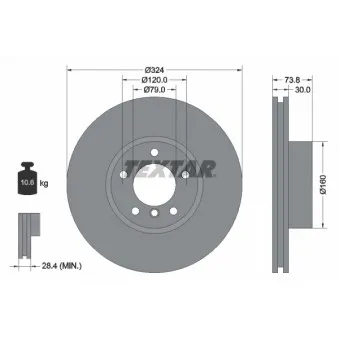 Jeu de 2 disques de frein avant TEXTAR 92107105