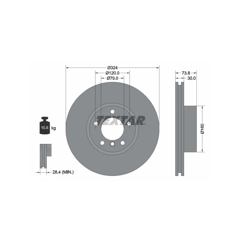 Jeu de 2 disques de frein avant TEXTAR 92107105