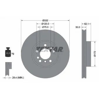 Jeu de 2 disques de frein avant TEXTAR 92107205