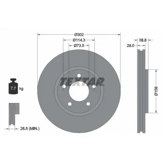 Jeu de 2 disques de frein avant TEXTAR 92108200
