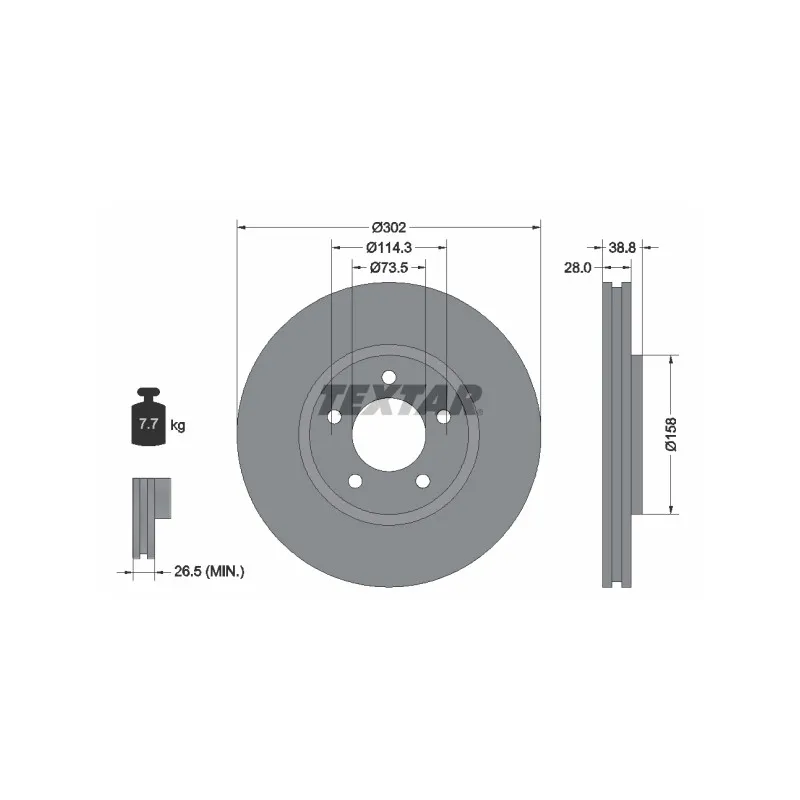 Jeu de 2 disques de frein avant TEXTAR 92108200