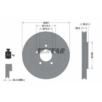 Jeu de 2 disques de frein avant TEXTAR