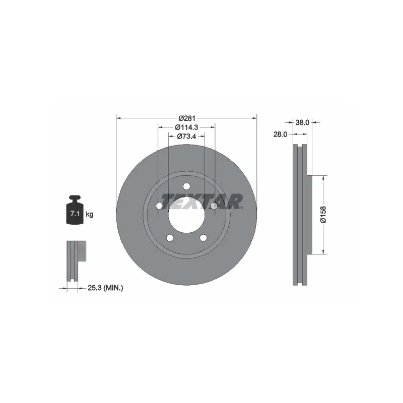 Jeu de 2 disques de frein avant TEXTAR 92108300