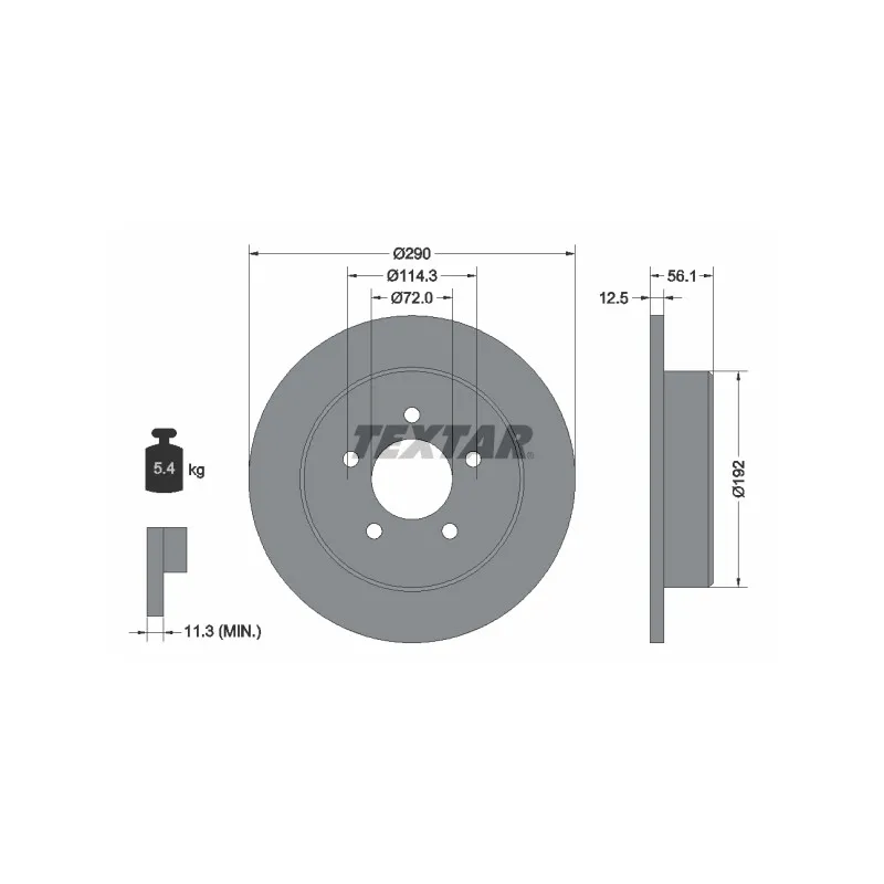 Jeu de 2 disques de frein arrière TEXTAR 92108400