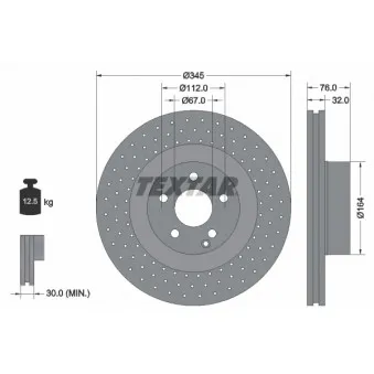 Jeu de 2 disques de frein avant TEXTAR 92108800