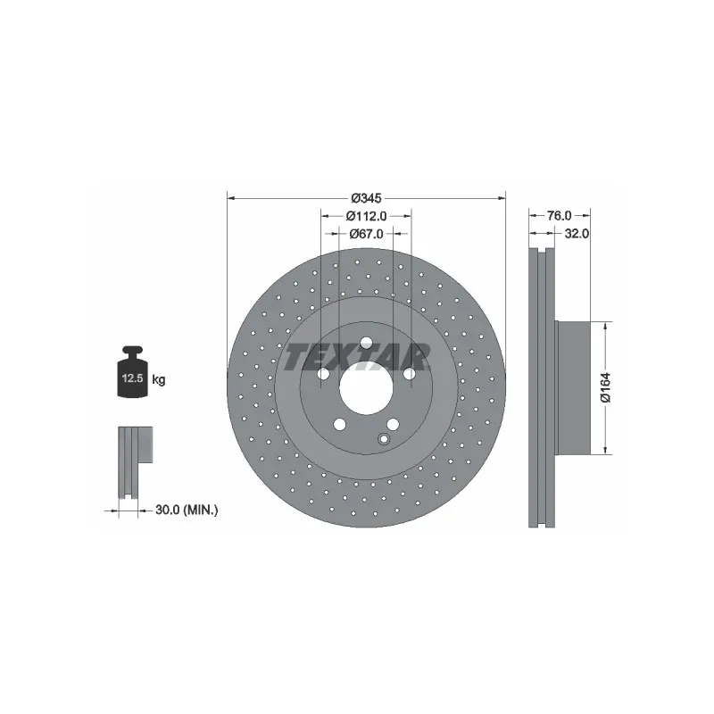 Jeu de 2 disques de frein avant TEXTAR 92108800