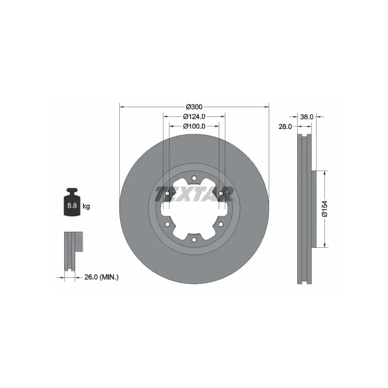 Jeu de 2 disques de frein avant TEXTAR 92109500