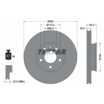 Jeu de 2 disques de frein avant TEXTAR 92109803