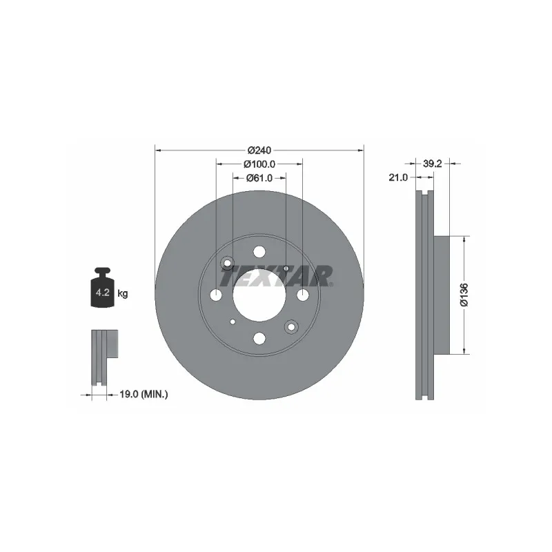 Jeu de 2 disques de frein avant TEXTAR 92110300