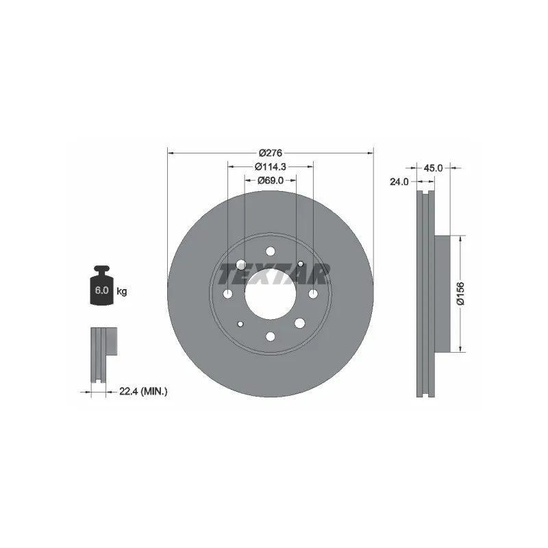 Jeu de 2 disques de frein avant TEXTAR 92110500