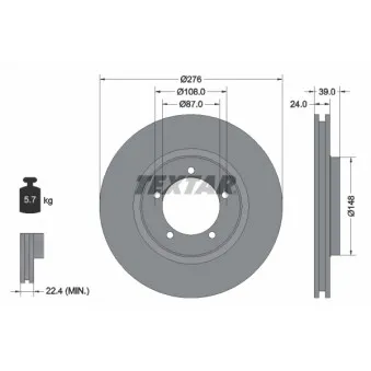 Jeu de 2 disques de frein avant TEXTAR 92110600