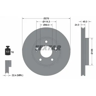 Jeu de 2 disques de frein avant TEXTAR 92110700